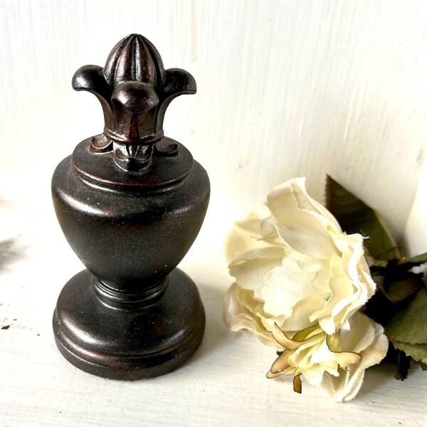 Decorative Tabletop Small Ceramic Finial, Color Bronze