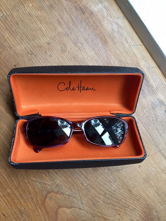 Vintage Cole Haan Sunglasses, Red Amber Color Fra… - image 3