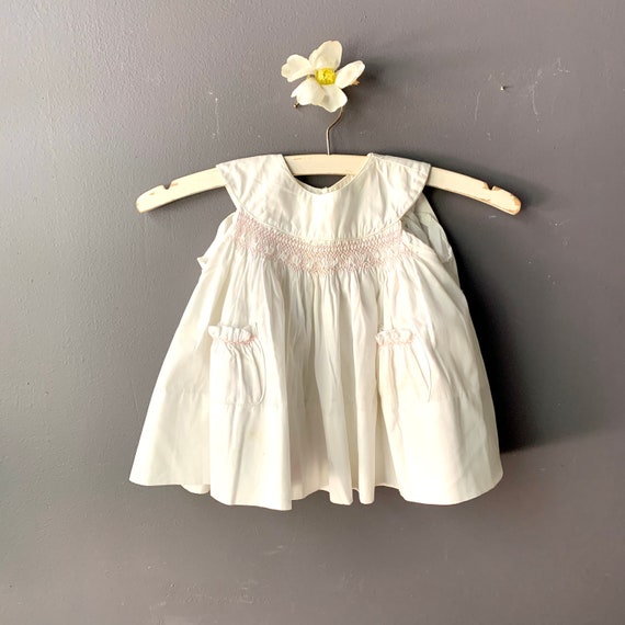 Vintage Baby Girl Dress, Polly Flinders Smocked D… - image 1