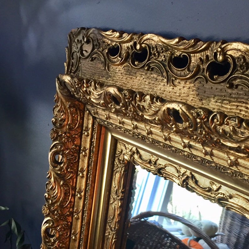 Magnificent Antique Gold Mirror Very Ornate Double Frame Etsy Polska