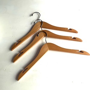 Vintage Wooden Dress Hangers, Set of 3