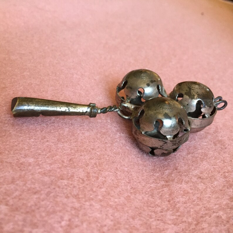 Antique Victorian Baby Rattle Silver Baby Rattle With Etsy