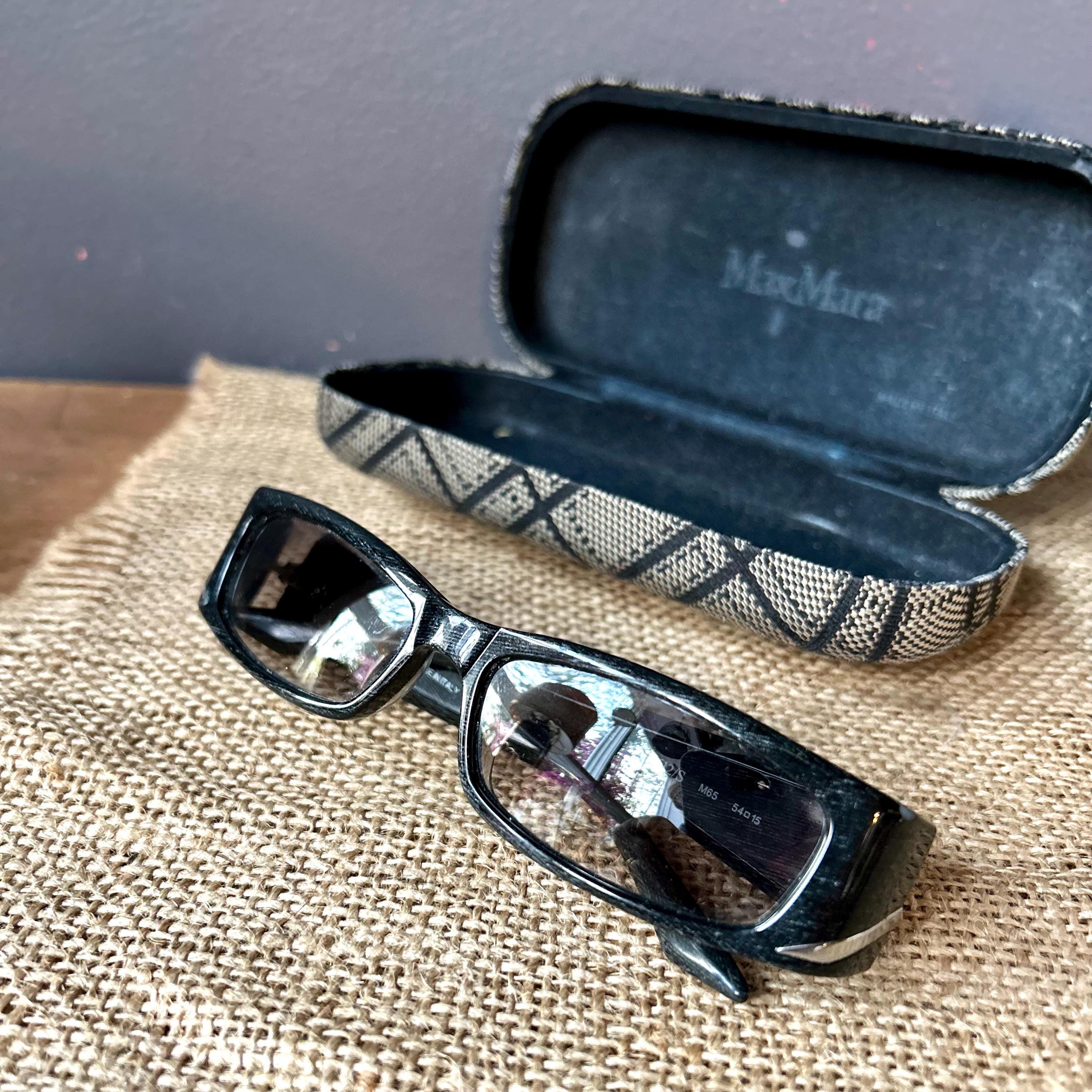 266. Authentic MaxMara Womans’s Dark Green Rectangular Sunglasses with Case Max Mara sunglasses - Mia Burton main image 3