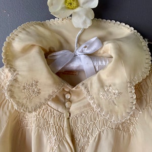 Vintage Silk Baby Coat: Hand Smocked Edwardian Nursery Decor