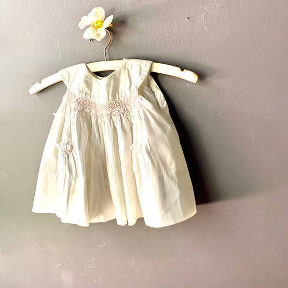 Vintage Baby Girl Dress, Polly Flinders Smocked D… - image 6