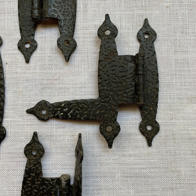 Primitive Country Pulls Hammered Iron Hardware Heart Etsy