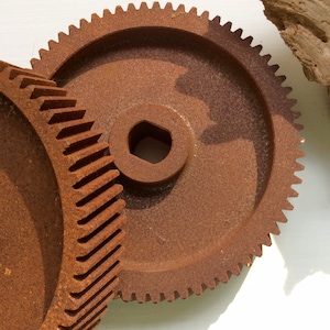 Vintage Rusty Iron Gear: Industrial Salvage Supply, Lamp Base Decor