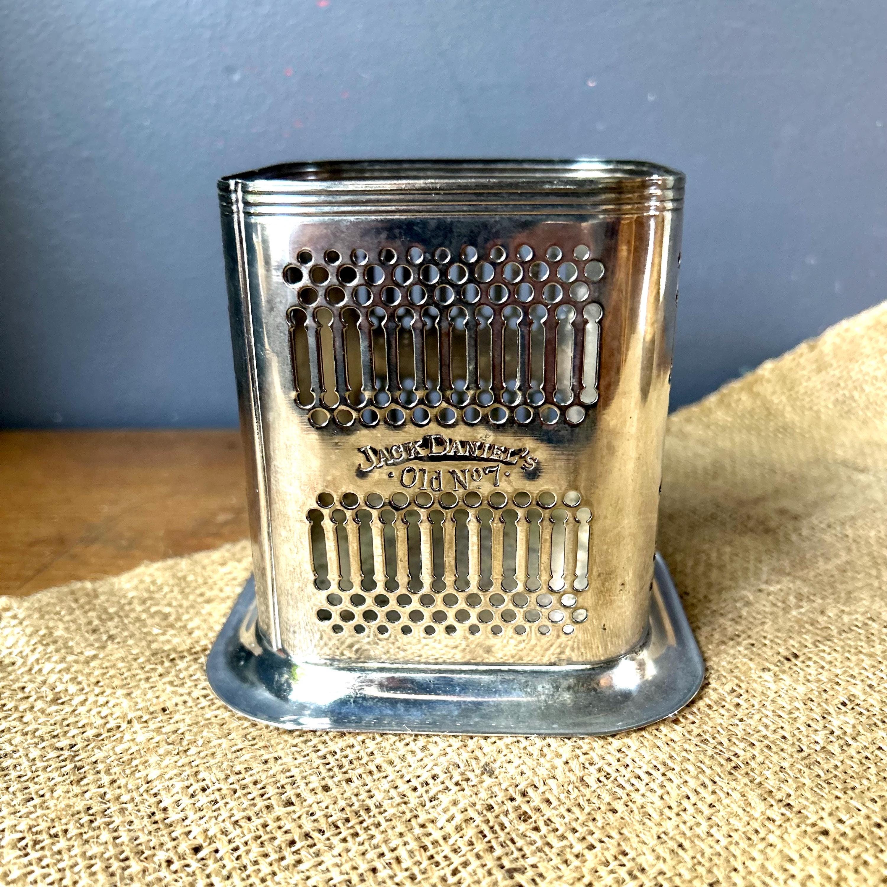 Vintage England Whiskey Bottle Holder, Silverplate, Jack Daniels