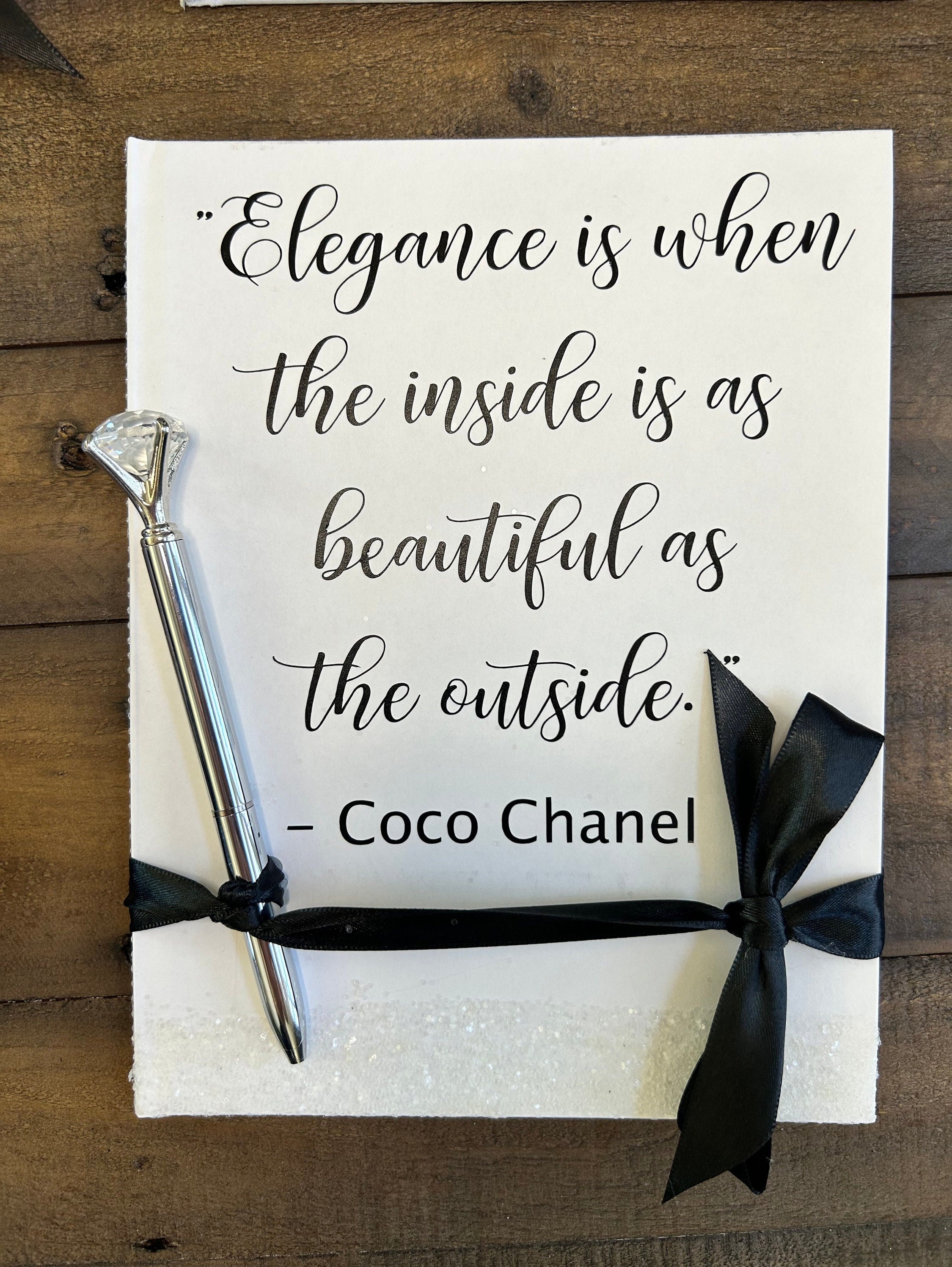 Coffee Table Book Stack, Coco Chanel Quote, Fashion Designer Books,  Decorative Designer, Coco Chanel Elegance Quote 