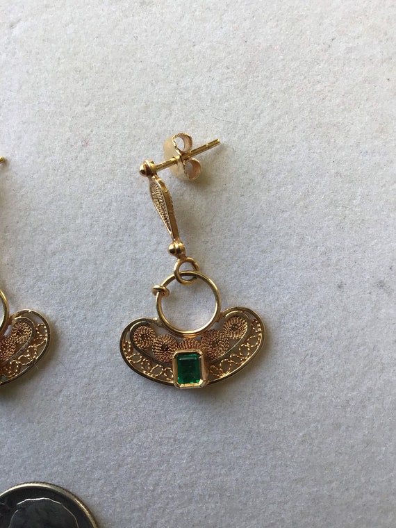 Columbian Emerald gold earrings 18k