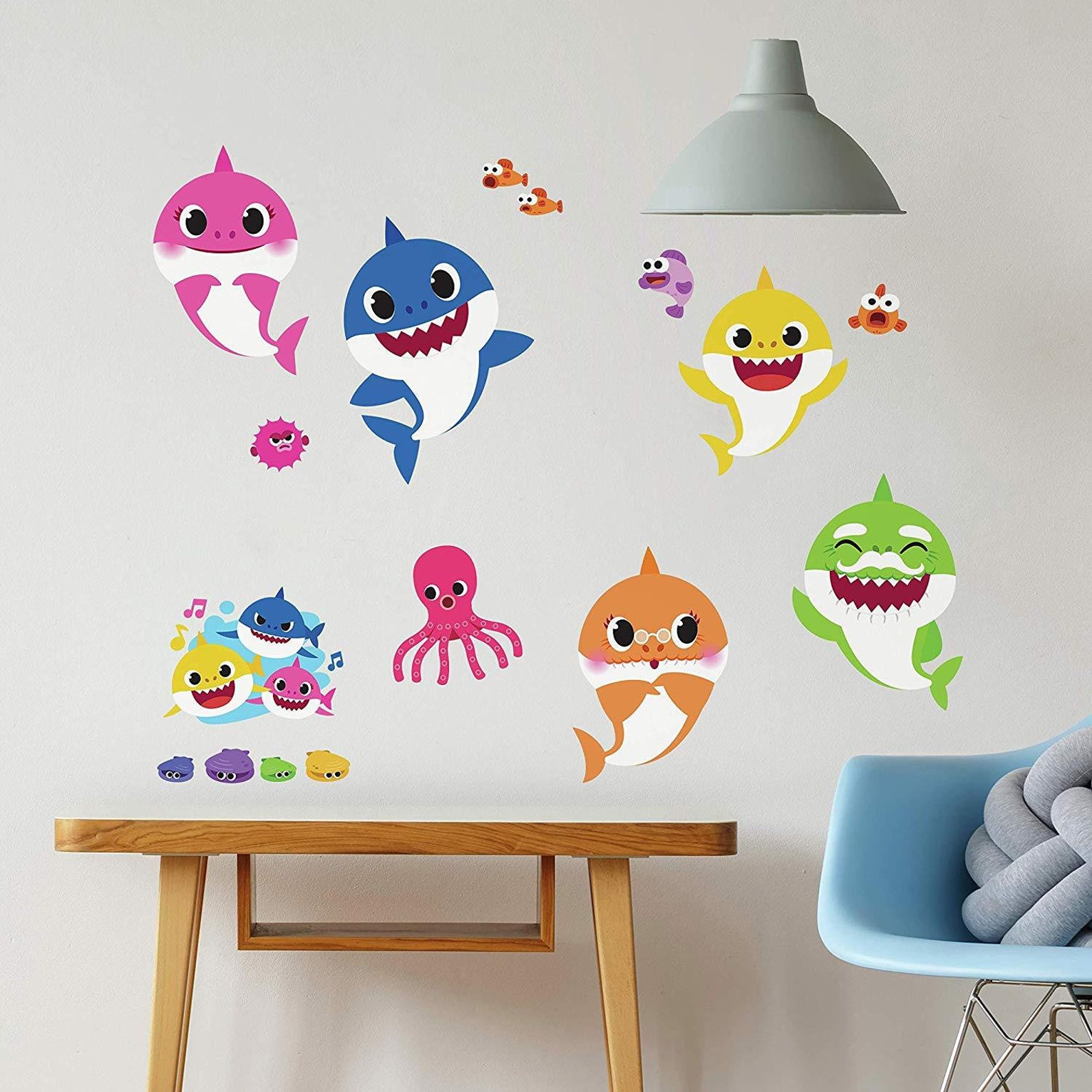 Baby Shark Peel & Stick Wall Decals 39 Characters Room Decor Etsy