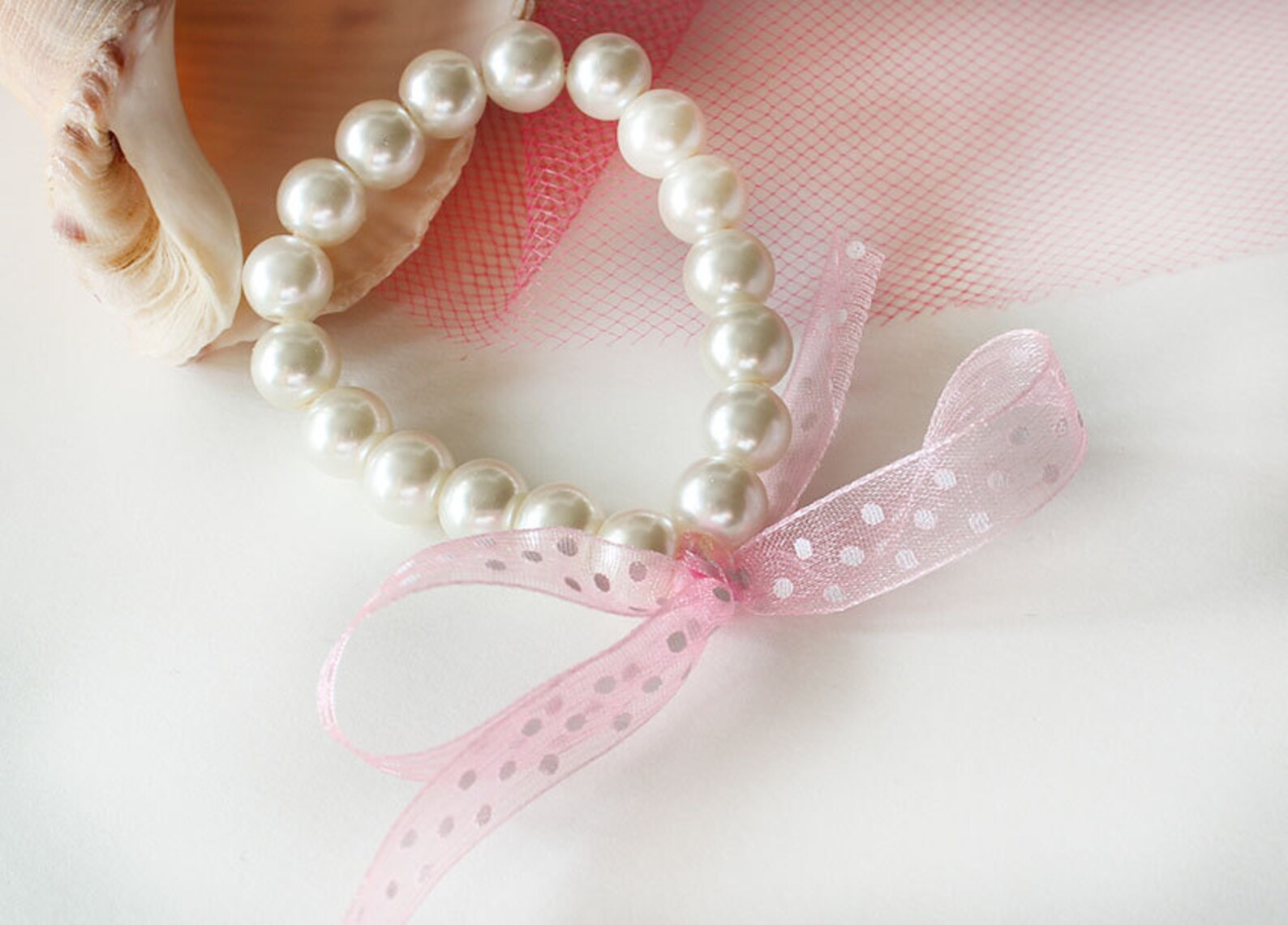 Flower Girl Pearl Bracelet Flower Girl Gift Pink and White Etsy