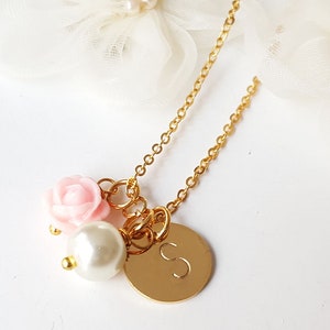 Flower girl gold necklace, personalized flower girl gift, little girl gifts, custom flower girl gift, flower girl proposal image 2