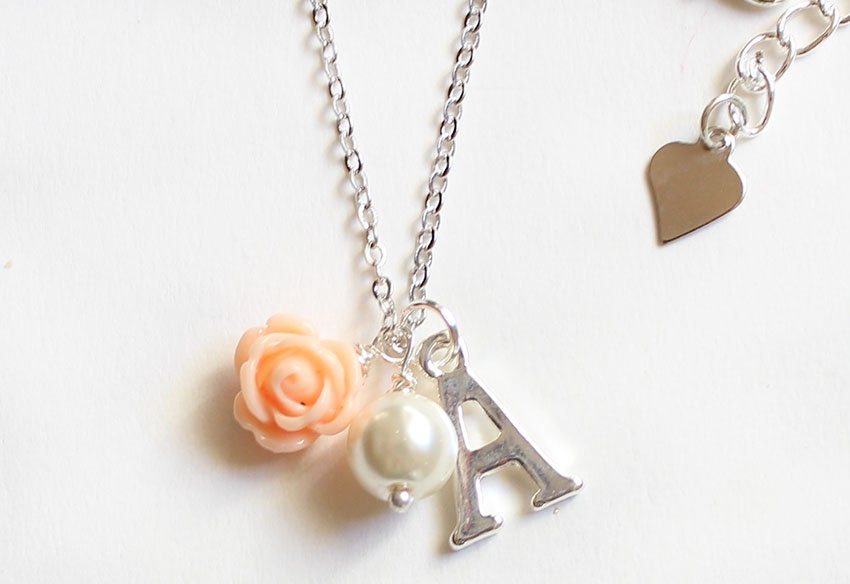 Personalized Flower Girl Necklace Flower Girl Gift Wedding Etsy