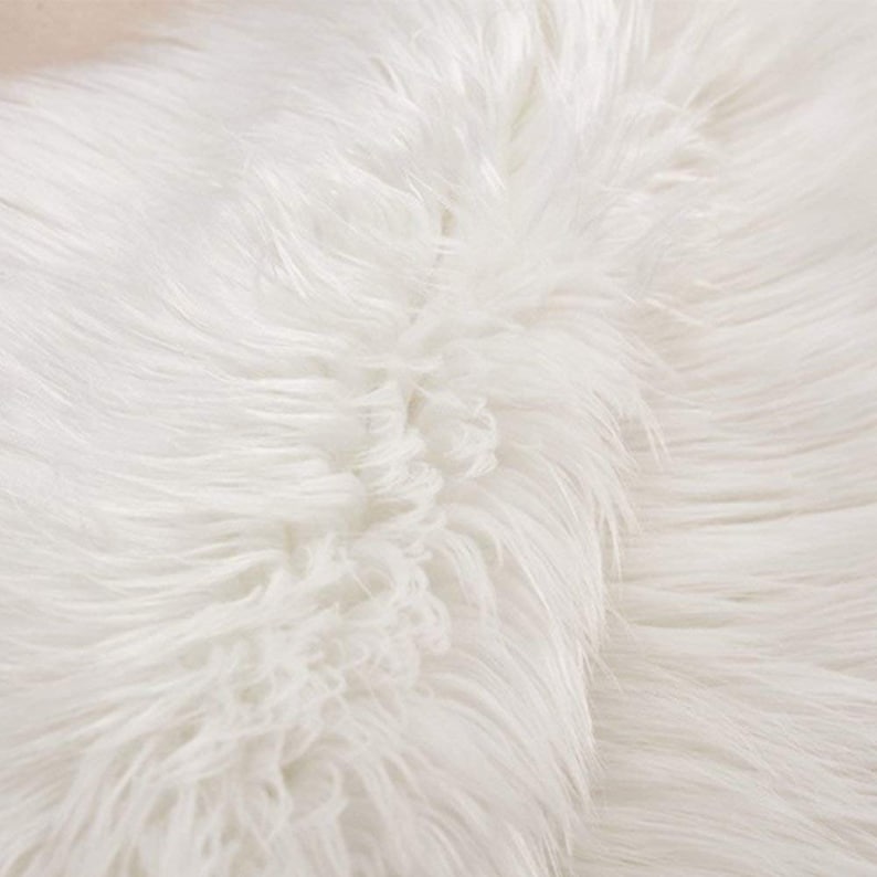 White Plush Faux Fur Area Rug-Floor Shaggy Carpet Rugs For | Etsy