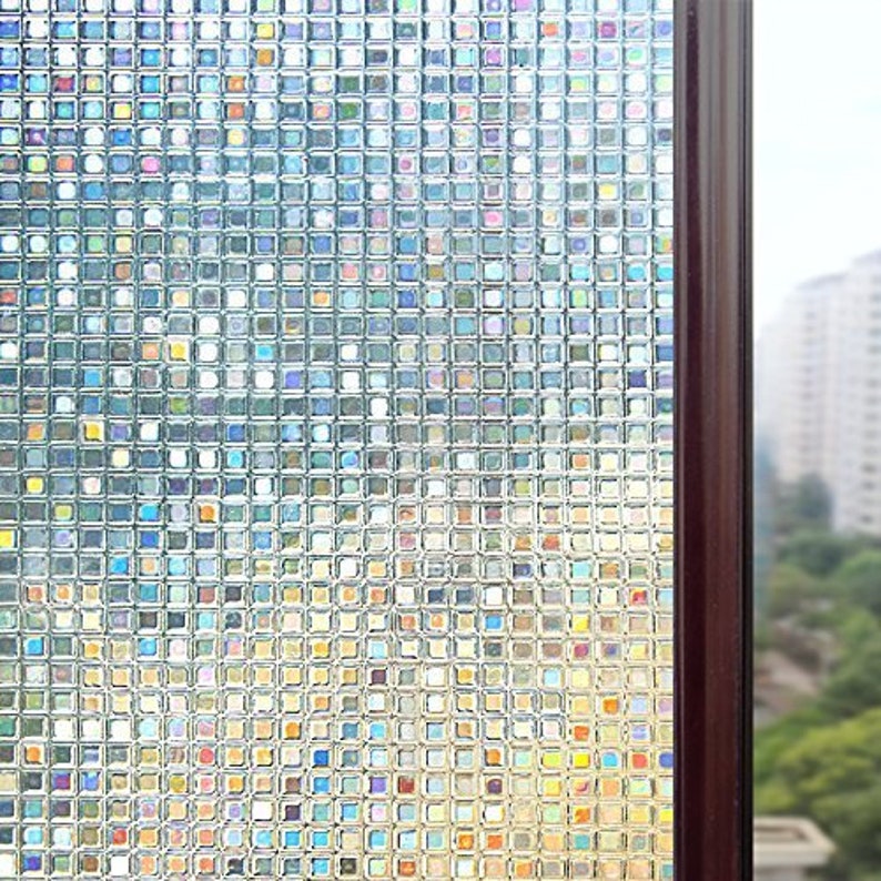 Bathroom Window Decal 3d Etched Glass Frosted Privacy For Decoraation No Glue Anti Uv Sticker