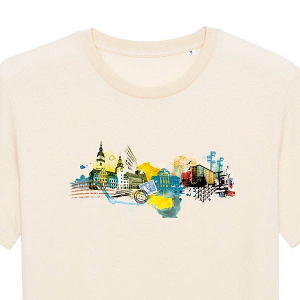 T-Shirt "Chemnitz-City", natur, beige, Stadt, Herren Shirt, Kulturhauptstadt