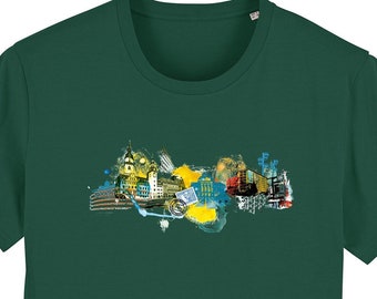 T-shirt "Chemnitz-City", dark green, city, men's shirt, cultural capital
