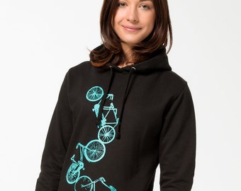 Sweater, "Bikes", sweatshirt dress, hoodie dress, women, hoodie, mini dress, bike