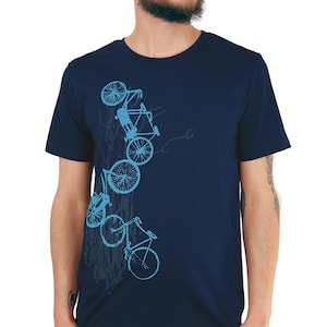 T-Shirt &quot;Bicycles&quot;, navy, men, men, bicycle, printed shirt, sporty, screen print
