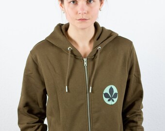 Jacket Blatt, olive, hoodie, sweatshirt, sweatshirt jacket, hoodie jacket, hoodie, unisex, sweat jacket