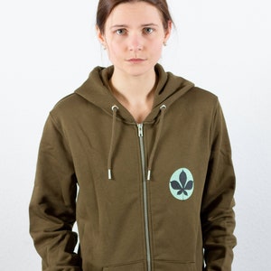 Hoja de chaqueta, verde oliva, sudadera con capucha, sudadera, chaqueta de sudadera, chaqueta con capucha, sudadera con capucha, unisex, chaqueta de sudor