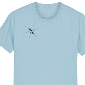T-shirt, crane motif, light blue, men's shirt