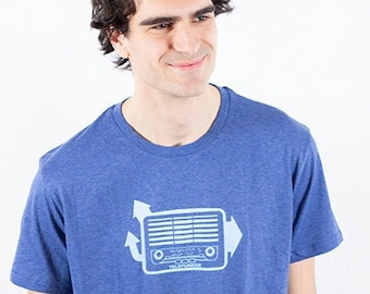 T-shirt, "Radio", printed, screen printed organic cotton