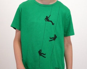 Kids T-Shirt "Climber" Green, Bouldering, Screen Printing, Printed T-Shirt, Unisex