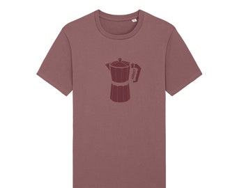 T-Shirt Coffee, Addict, Kaffee Shirt für Männer, rotbraun