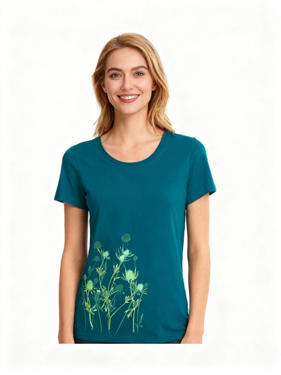 T-shirt da donna con stampa floreale vintage - Fiori