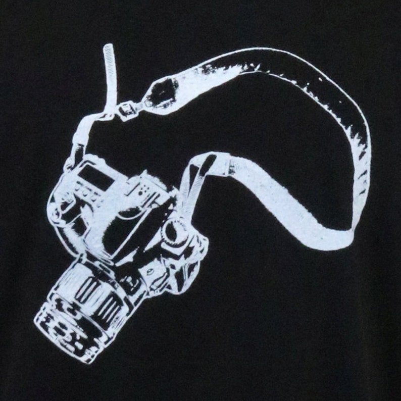 T-shirt Camera nera, camicia da uomo, fotografo, scattare foto immagine 3