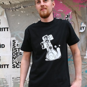 T-shirt "Sound Snail", uomo, serigrafia, cotone organico, musica in ottone