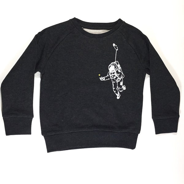 Kinder Sweatshirt "Astronaut" dunkelgrau meliert , Fair Wear, Organic Cotton