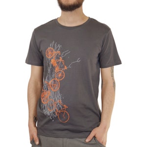 T-shirt Bicycles in gray, screen printed, printed, sustainable image 7