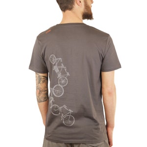 T-shirt Bicycles in gray, screen printed, printed, sustainable image 9