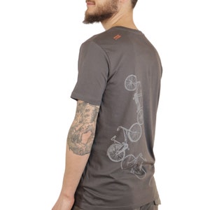 T-shirt Bicycles in gray, screen printed, printed, sustainable image 8