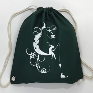 Sale: Turnbeutel Mondkatze, waldgrün, Sportbeutel