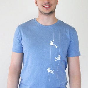 Climber T-Shirt, Screen Printed, Short Sleeve T-shirt, Men, Bouldering, Mountaineering, Abseiling