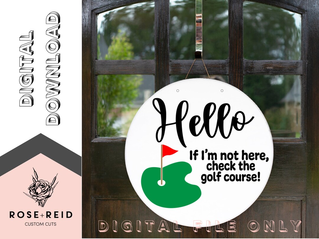 Digital File for Golf Door Hanger Golf Door Hanger SVG Front Etsy
