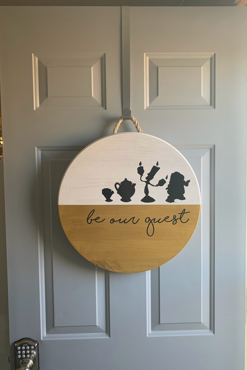 Disney Be Our Guest Door Hanger Beauty and the Beast Etsy