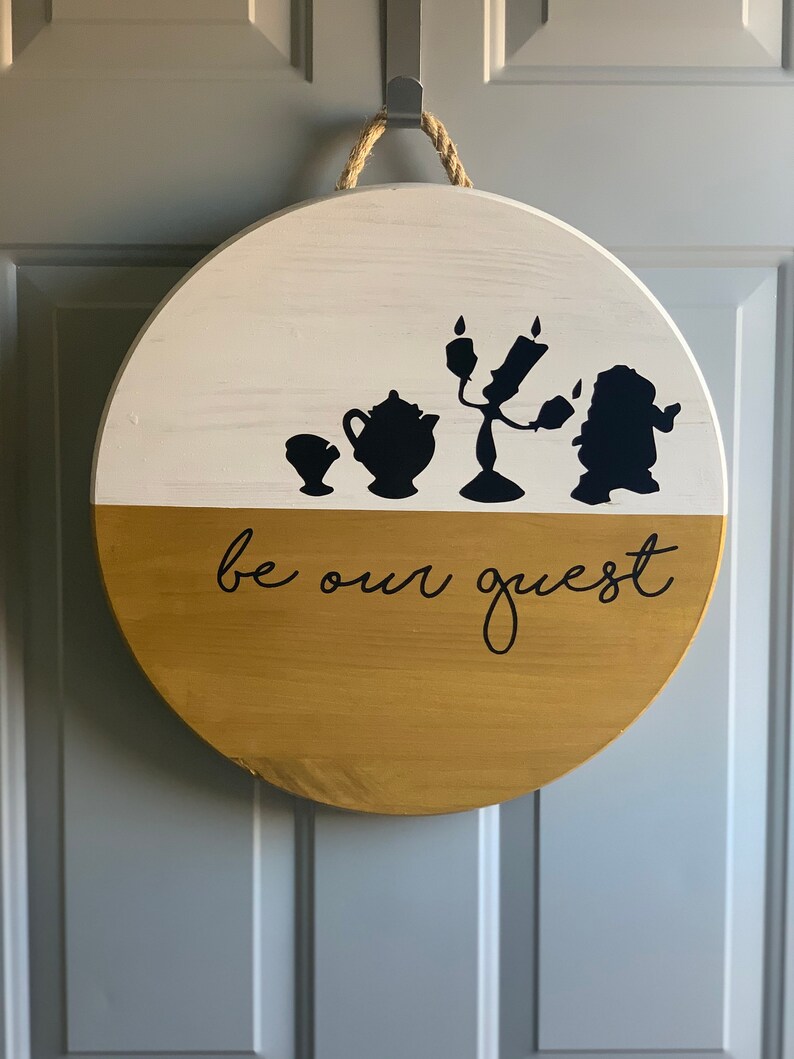 Disney Be Our Guest Door Hanger Beauty and the Beast Etsy