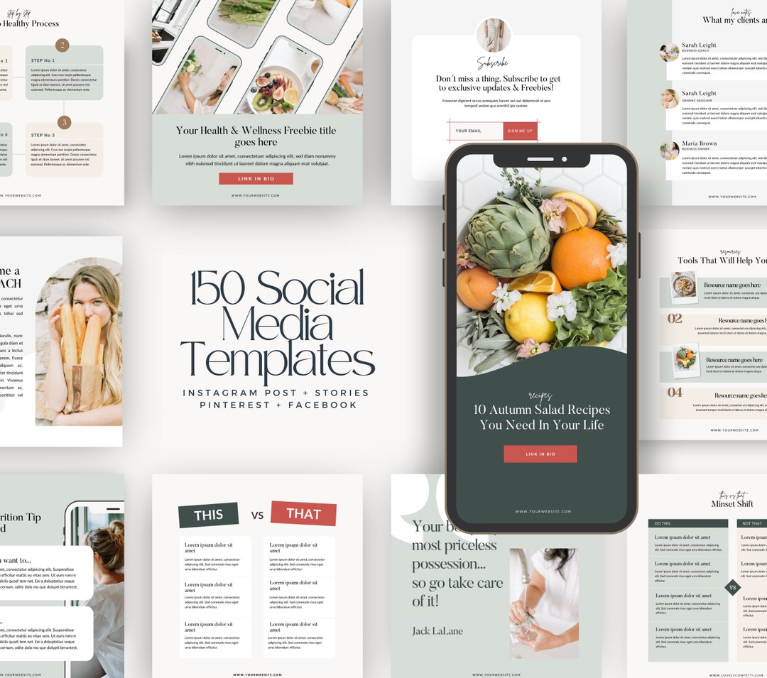 Wellness Canva Social Media Templates Kathy - Etsy