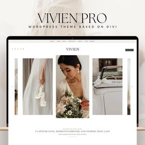WordPress Template Photography Vivien Pro / Divi Child Theme / Event Planner / Florist /Wedding Photography / Stylist