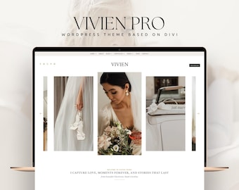 Photography WordPress Template Vivien Pro / Divi Child Theme / Event Planner / Florist /Wedding Photography / Stylist