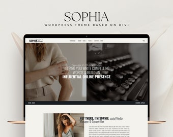Sophia Divi WordPress Theme | Copywriter, Marketer Business Website Layout