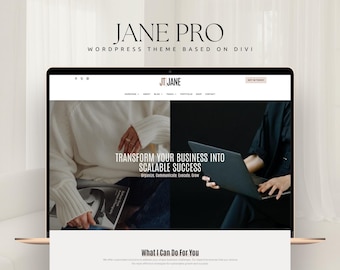 Divi WordPress Theme Template for Online Business | Modern Website Design for Entrepreneurs Jane Pro