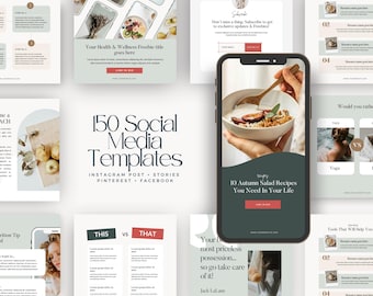 Green Canva Wellness Social Media Templates Kathy
