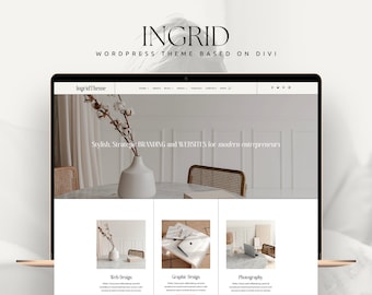 Designer Wordpress Theme Ingrid / Divi Child Theme / Virtual Assistant / Graphic Designer / Photographer