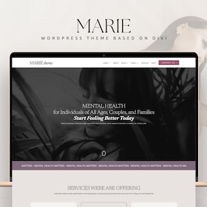 Therapist WordPress Theme Marie / Divi Child Theme / Counselor / Psycologist / Mental Health Coach